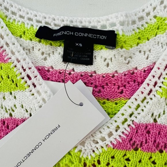 French Connection Nora Striped Crochet Knit Tank - Picture 2 of 3